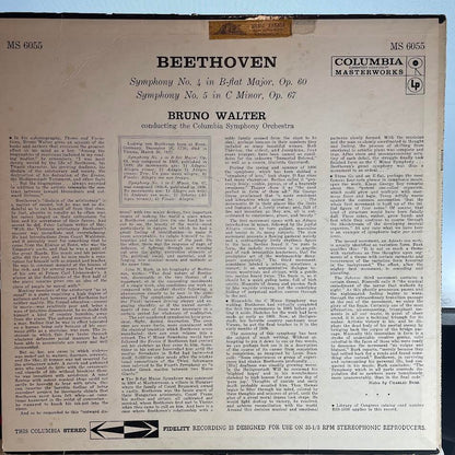 Bruno Walter - Symphony No. 5 · Symphony No. 4 (VINYL) | Very Good Plus (VG+) Very Good Plus (VG+)-