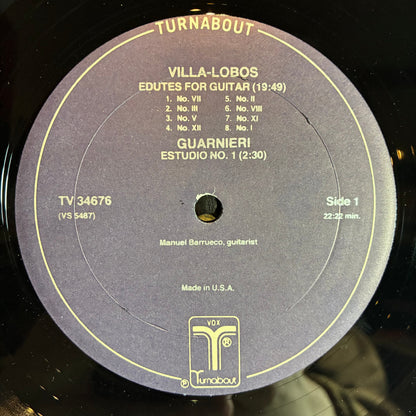 Heitor Villa-Lobos - Works For Guitar (VINYL) | Very Good Plus (VG+) Excellent (EX)-