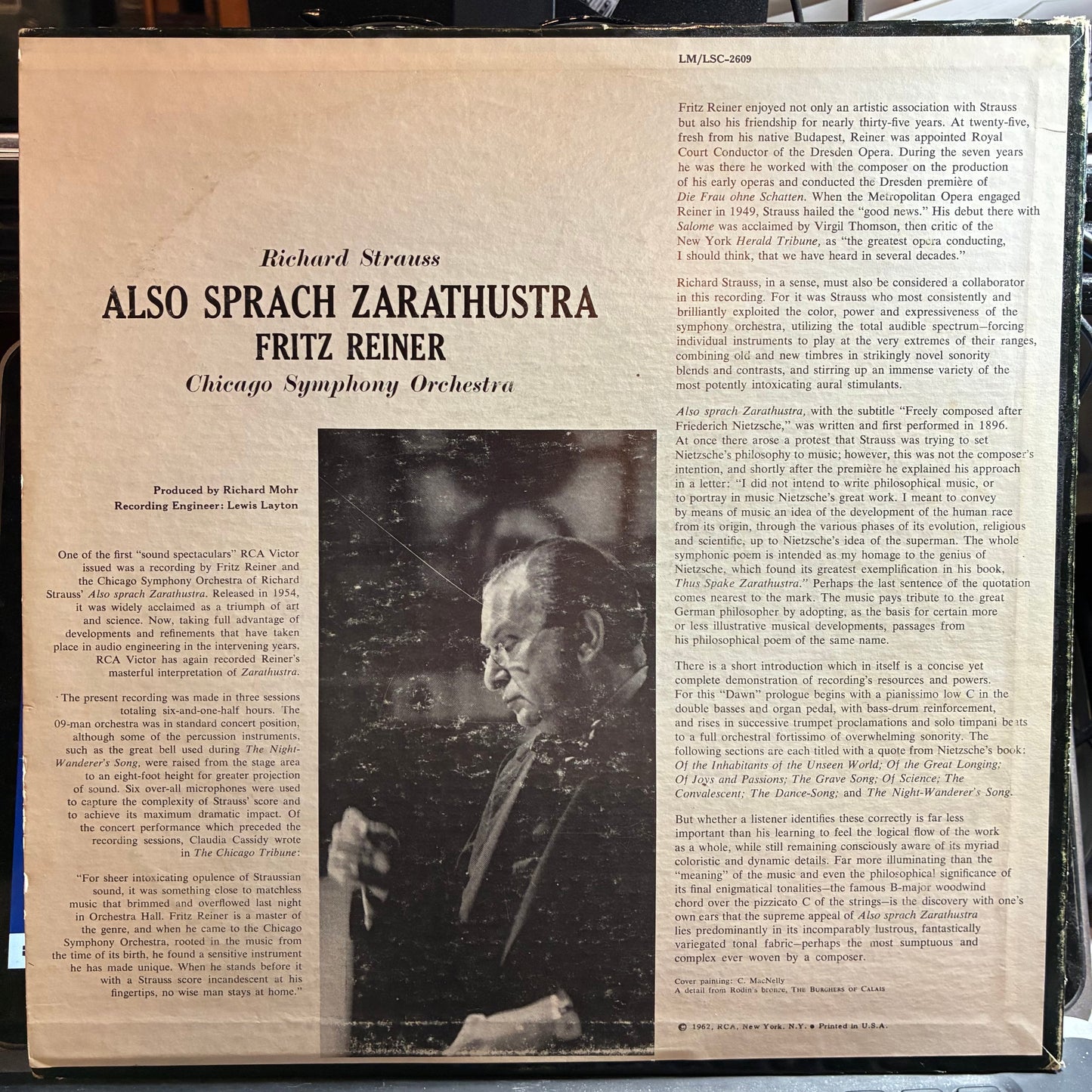 Fritz Reiner - Also Sprach Zarathustra (VINYL) | Very Good Plus (VG+) Very Good (VG)-