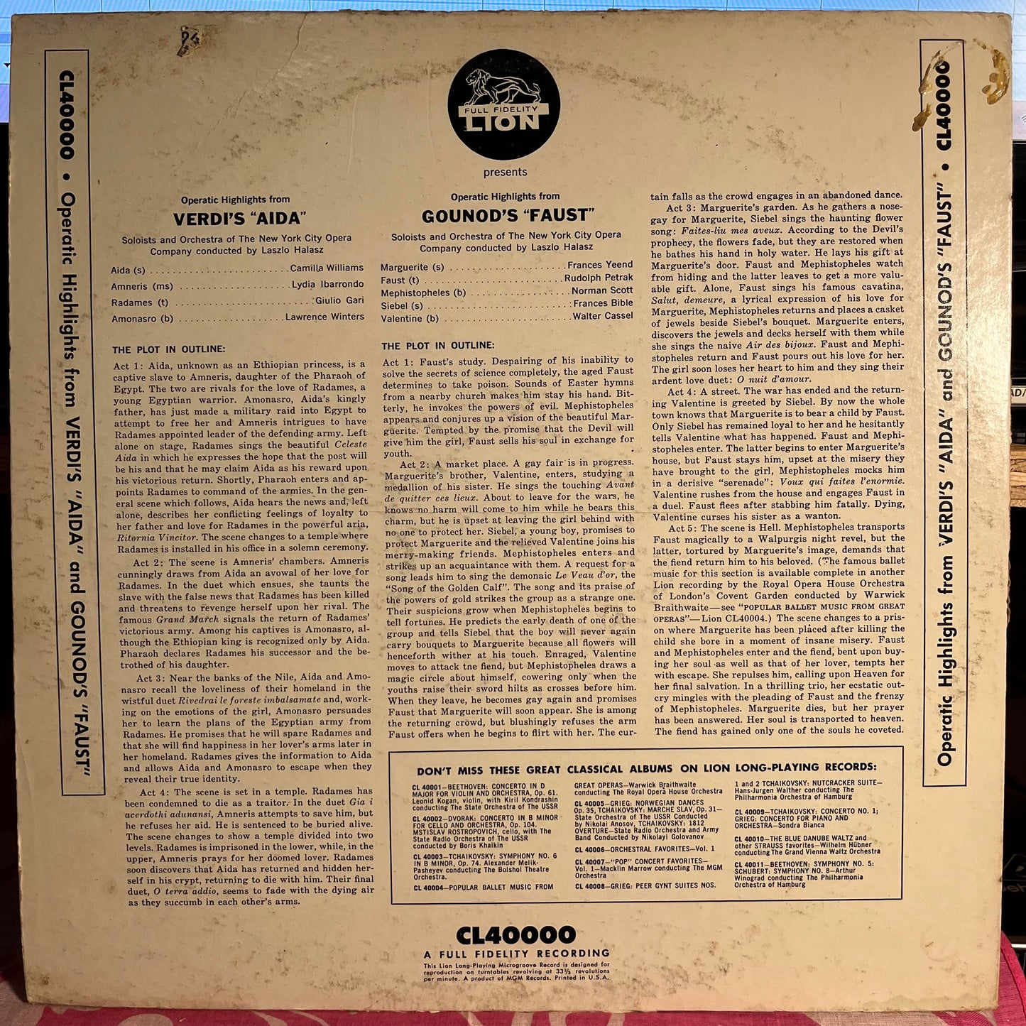 Giuseppe Verdi - Aida / Faust | Very Good (VG) Very Good (VG)-