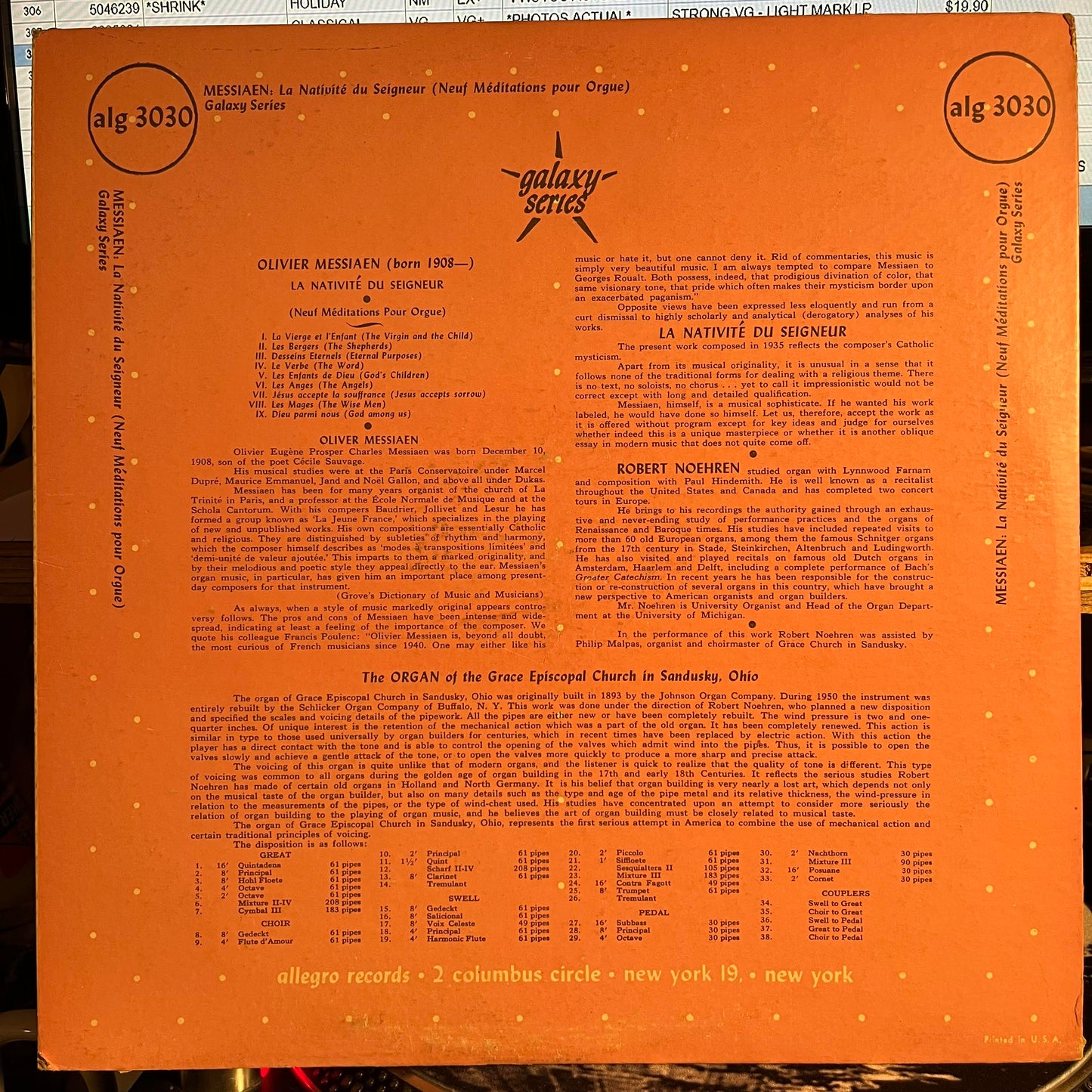 Olivier Messiaen - La Nativité du Seigneur | Very Good (VG) Very Good Plus (VG+)-