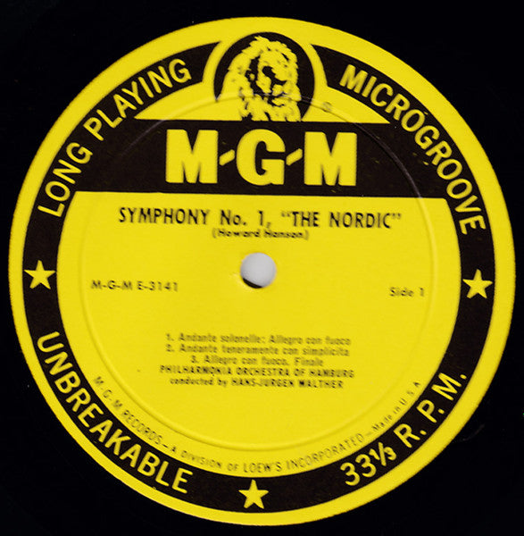 Howard Hanson - Symphony No. 1 - The Nordic / Ozark Set | Very Good (VG) Very Good Plus (VG+)-