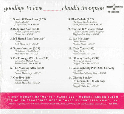 Claudia Thompson (2) - Goodbye To Love | Mint (M) Mint (M)-