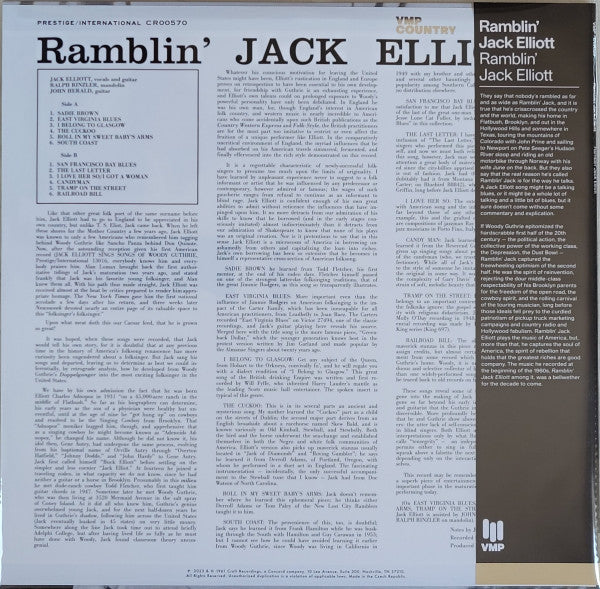 Ramblin' Jack Elliott - Ramblin' Jack Elliott (COLOR VINYL VMP) | Mint (M) Mint (M)-