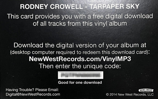 Rodney Crowell - Tarpaper Sky | Mint (M) Mint (M)-