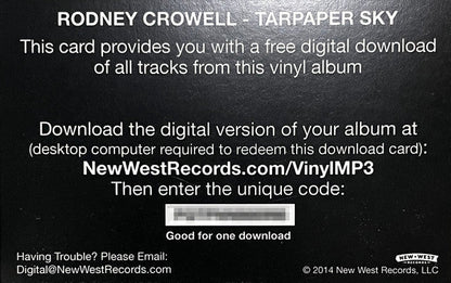 Rodney Crowell - Tarpaper Sky | Mint (M) Mint (M)-