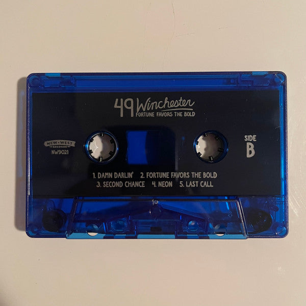 49 Winchester - Fortune Favors The Bold (SIGNED / BLUE TRANSPARENT CASSETTE) | Mint (M) Mint (M)-