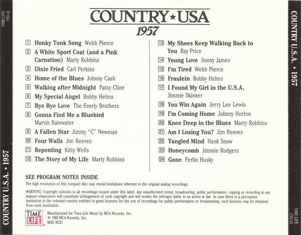 Country USA 1957 (CD) | Mint (M) Mint (M)-