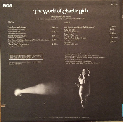The World Of Charlie Rich / Now Everybody Knows | Mint (M) Near Mint (NM)-