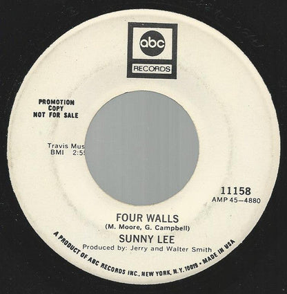 Sunny Lee - Four Walls / The Man They Sweep Up Off The Floor (7" VINYL) | Excellent+ (EX+) Excellent (EX)-
