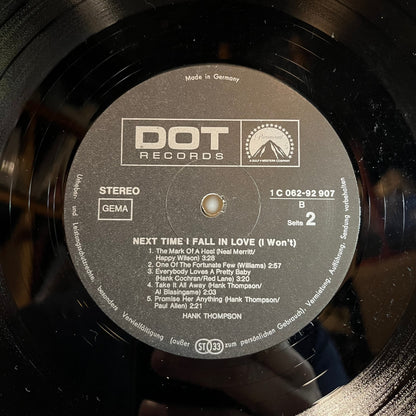 Hank Thompson - Next Time I Fall In Love (I Won't) (GERMAN VINYL) | Excellent+ (EX+) Near Mint (NM)-