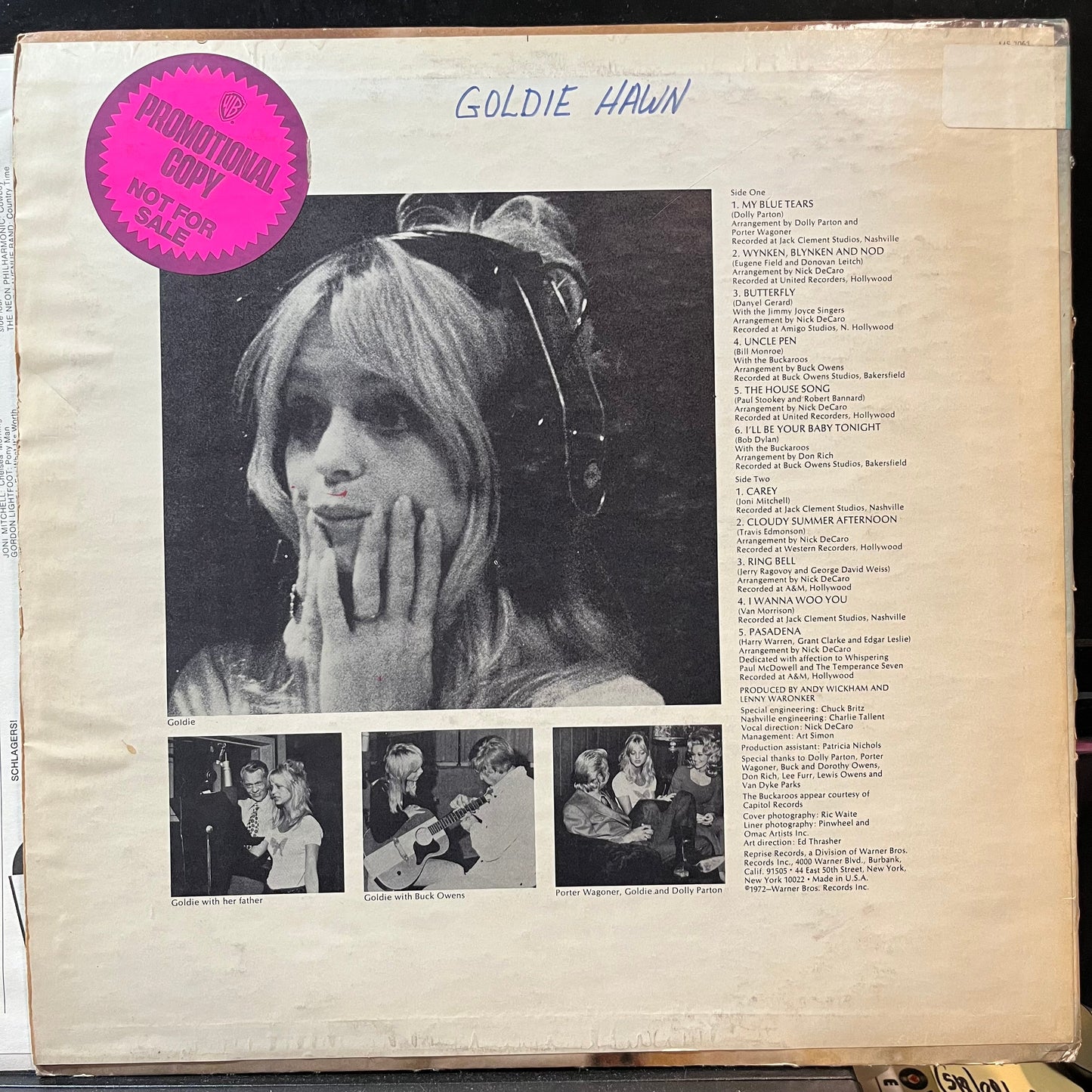 Goldie Hawn - Goldie (PROMO VINYL) | Excellent (EX) Very Good Plus Plus (VG++)-