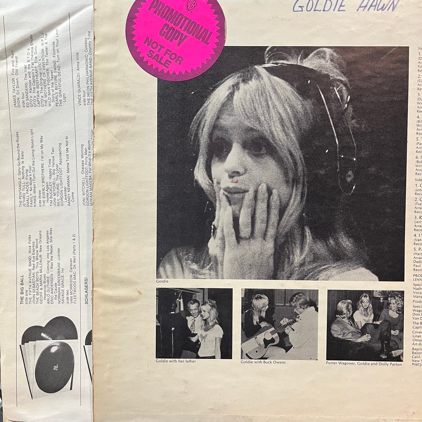 Goldie Hawn - Goldie (PROMO VINYL) | Excellent (EX) Very Good Plus Plus (VG++)-