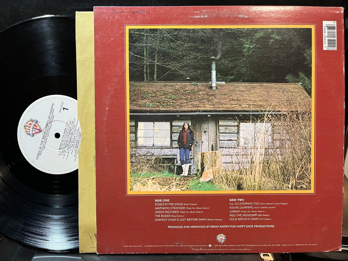 Emmylou Harris - Roses In The Snow (VINYL LP WARNER BROS. BSK 3422 1980) | Near Mint- (NM-) Excellent (EX)-
