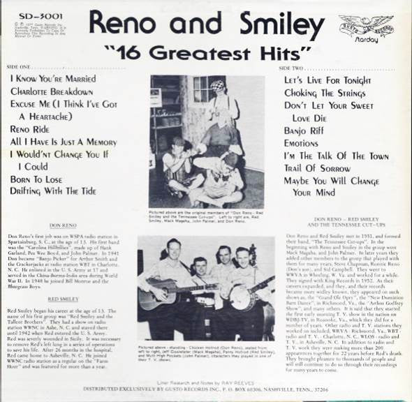 Reno And Smiley - 16 Greatest Hits (VINYL) | Near Mint (NM) Near Mint (NM)-