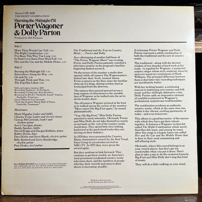 Porter Wagoner And Dolly Parton - The Right Combination Burning The Midnight Oil (GERMAN VINYL) | Near Mint (NM) Near Mint (NM)-
