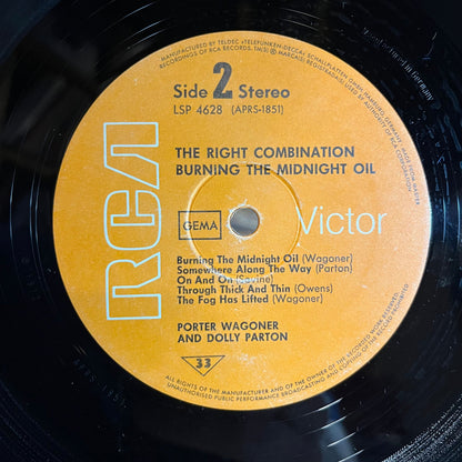 Porter Wagoner And Dolly Parton - The Right Combination Burning The Midnight Oil (GERMAN VINYL) | Near Mint (NM) Near Mint (NM)-