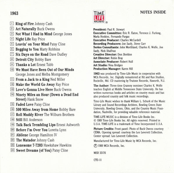 Various - Country USA 1963 (CD) | Near Mint (NM) Near Mint (NM)-
