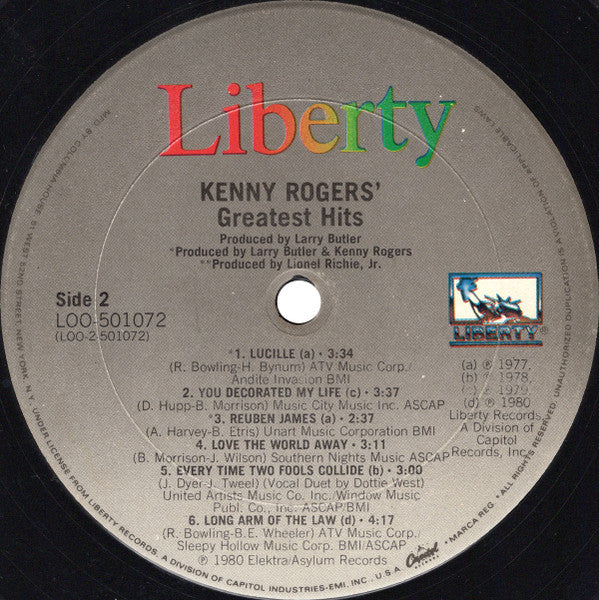 Kenny Rogers - Greatest Hits (VINYL) | Near Mint (NM) Near Mint (NM)-