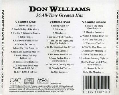 Don Williams (2) - 36 All-Time Greatest Hits (3xCD) | Near Mint (NM) Near Mint (NM)-