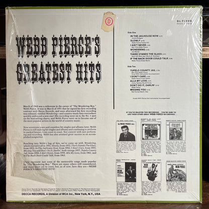 Webb Pierce - Webb Pierce's Greatest Hits (VINYL) | Near Mint (NM) Near Mint (NM)-
