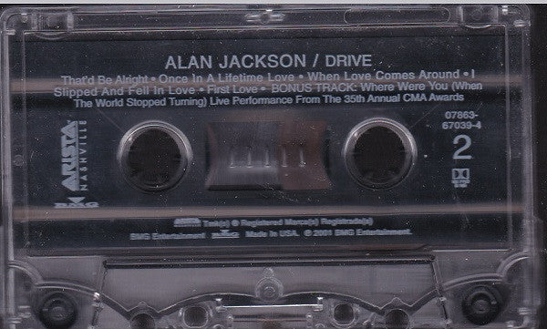 Alan Jackson (2) - Drive (CASSETTE) | Near Mint (NM) Near Mint (NM)-