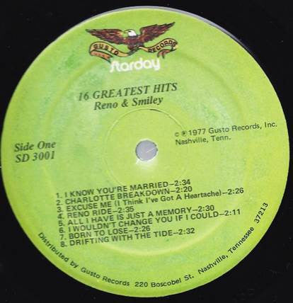 Reno And Smiley - 16 Greatest Hits (VINYL) | Near Mint (NM) Near Mint (NM)-