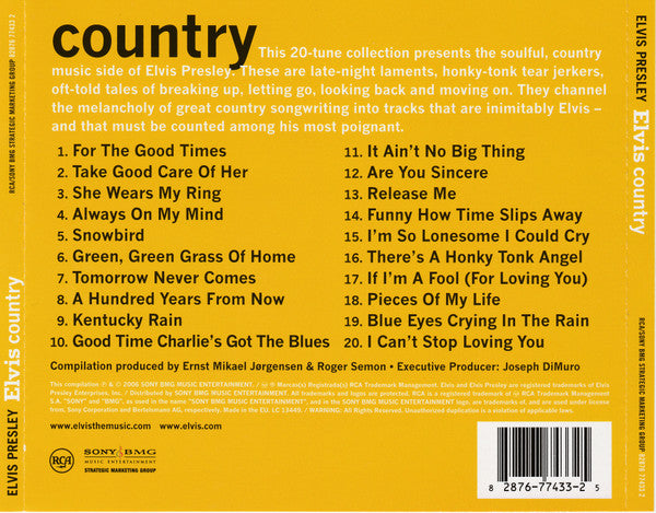 Elvis Presley - Elvis Country (CD) | Near Mint (NM) Near Mint (NM)-