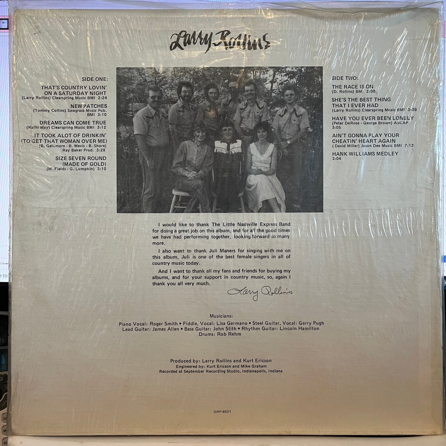 Larry Rollins - That's Country Lovin' On A Saturday Night | Near Mint (NM) Near Mint (NM)-