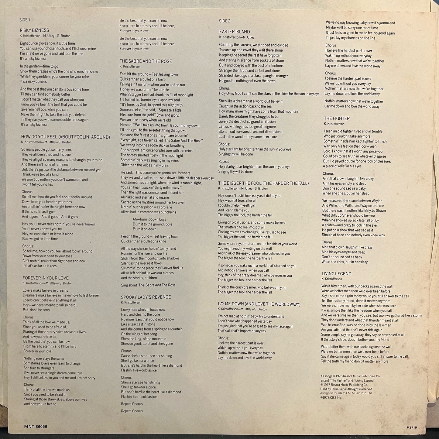 Kris Kristofferson - Easter Island | Near Mint (NM) Very Good Plus (VG+)-