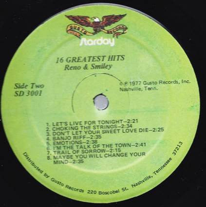Reno And Smiley - 16 Greatest Hits (VINYL) | Near Mint (NM) Near Mint (NM)-