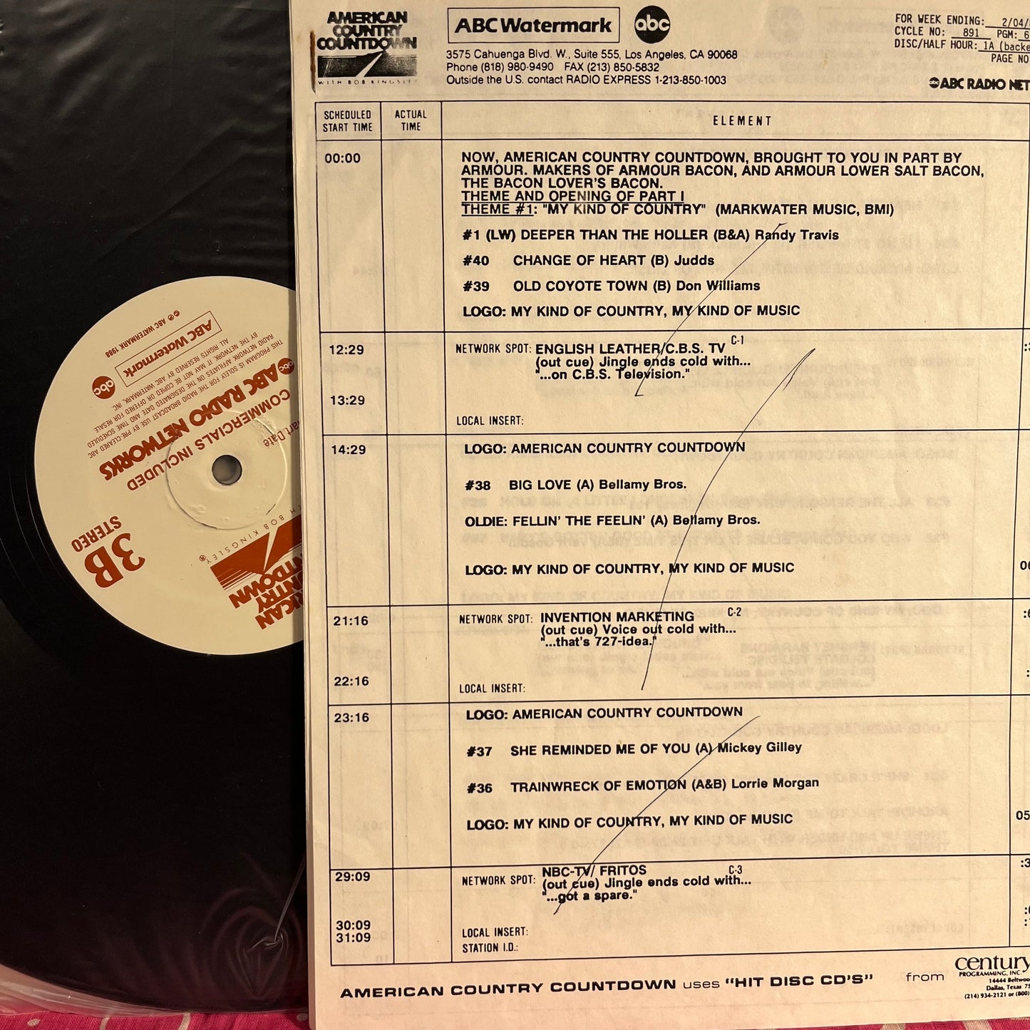 Various - American Country Countdown 2-3-89 891-6 | Near Mint (NM) Excellent (EX)-
