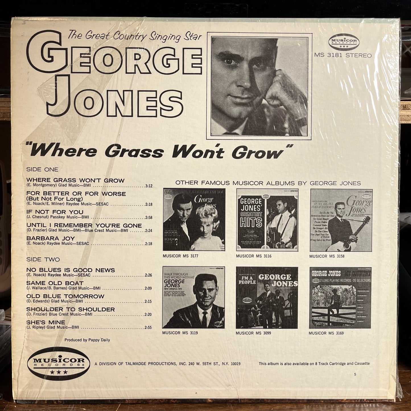 George Jones (2) - Where Grass Won't Grow (VINYL) | Near Mint (NM) Near Mint (NM)-