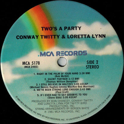 Conway Twitty & Loretta Lynn - Two's A Party *CRC* | Near Mint (NM) Near Mint (NM)-