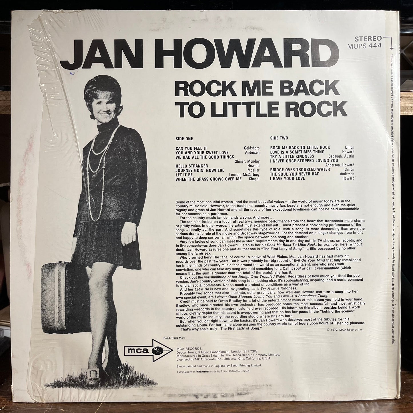 Jan Howard - Rock Me Back To Little Rock (UK VINYL) | Near Mint (NM) Near Mint (NM)-