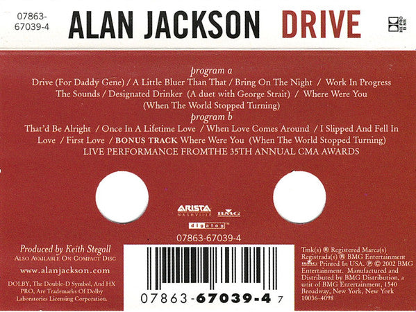 Alan Jackson (2) - Drive (CASSETTE) | Near Mint (NM) Near Mint (NM)-