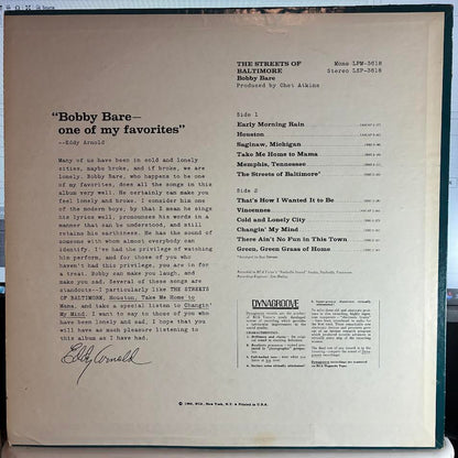 Bobby Bare - The Streets Of Baltimore (VINYL) | Very Good Plus (VG+) Excellent (EX)-