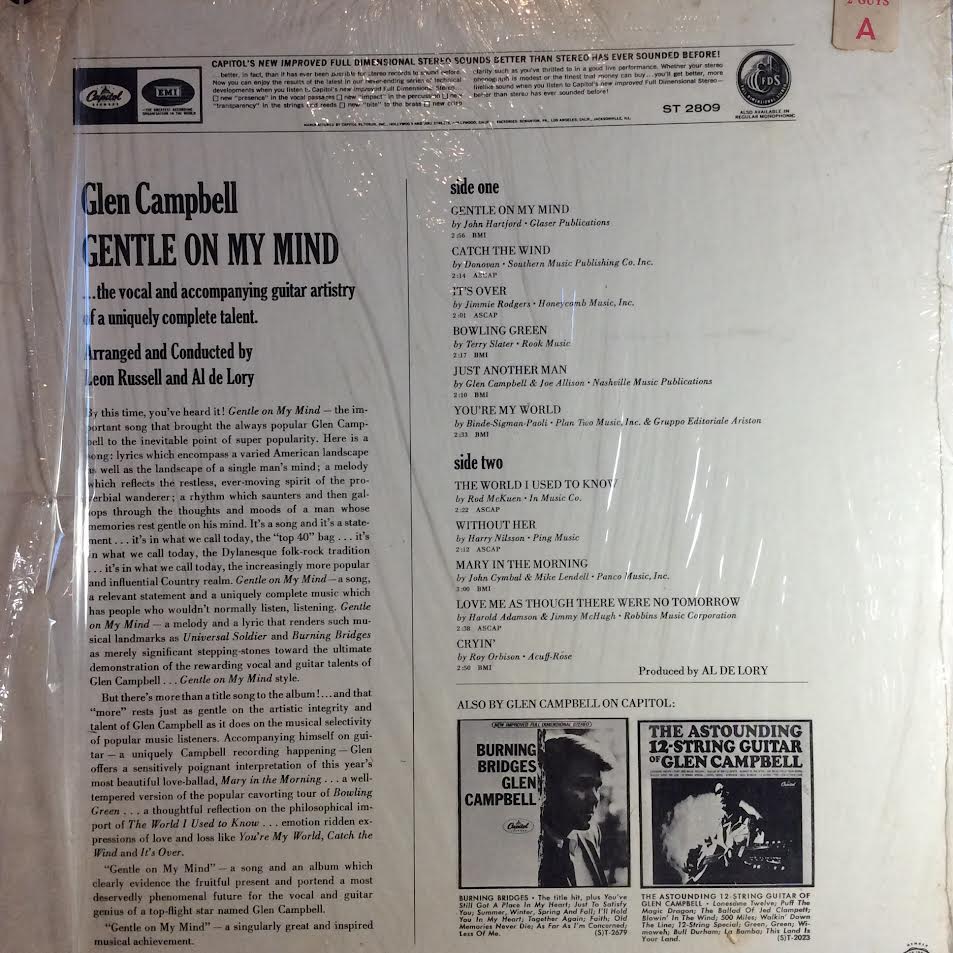 Glen Campbell - Gentle On My Mind (VINYL) | Near Mint (NM)-