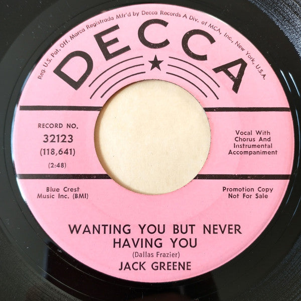 Wanting You But Never Having You / All The Time (7") | Very Good Plus (VG+) Generic-