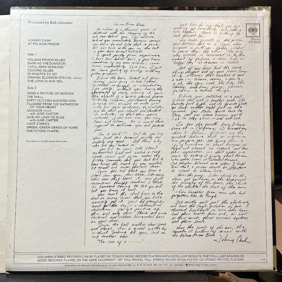Johnny Cash - At Folsom Prison (VINYL) |-