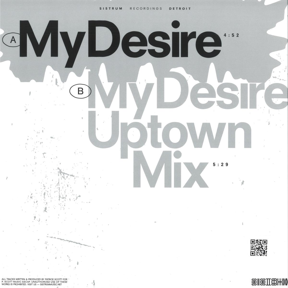 Patrice Scott - My Desire (VINYL 12" Sistrum SIS034) | NEW Mint (M) Mint (M)-