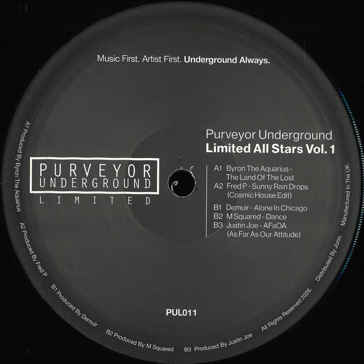 Various - Purveyor Underground Limited All Stars Vol 1 (VINYL 12" Purveyor Underground Limited PUL011) | NEW Mint (M) Mint (M)-