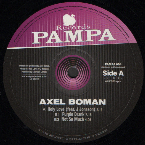 Axel Boman - Holy Love (VINYL) | Mint (M) Mint (M)-