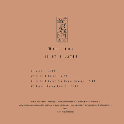 Will You - Is It 2 Late? (VINYL) |-