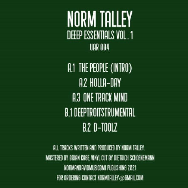 Norm Talley - Deep Essentials Vol. 1 (12" VINYL) | Mint (M) Mint (M)-