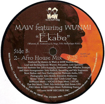 Masters At Work Featuring Xaviera Gold - Ékabo (VINYL) | Near Mint (NM) Near Mint (NM)-