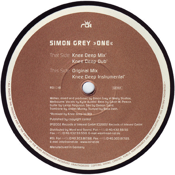 Simon Grey - One | Near Mint (NM) Generic-