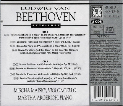 Ludwig van Beethoven - Mischa Maisky, Martha Arger - Die Cellosonaten (2xCD) | Near Mint (NM) Near Mint (NM)-