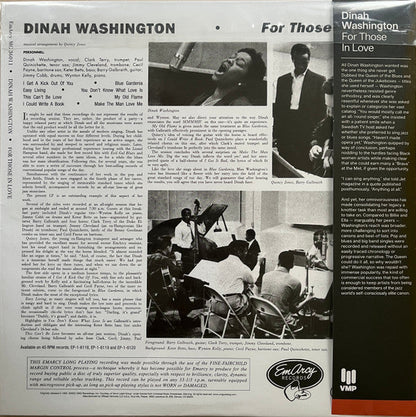 Dinah Washington - For Those In Love (VINYL / VMP) | Mint (M) Mint (M)-