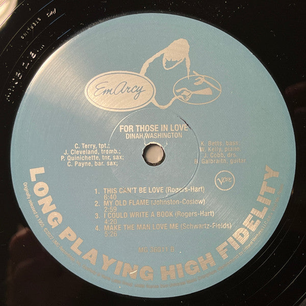 Dinah Washington - For Those In Love (VINYL / VMP) | Mint (M) Mint (M)-